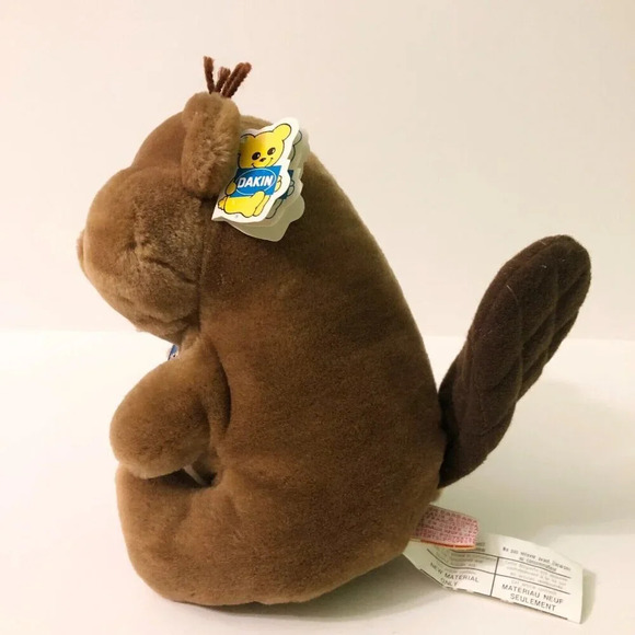 Vintage 1984 R Dakin Brown Beaver Stuffed Animal Plush Toy Sawdust Nature Babies - Picture 8 of 16